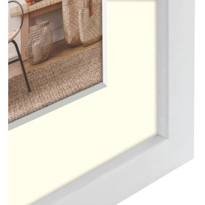 ZEP Houten fotolijst Malmo Wit 10x15 cm met passe-partout 7x10 cm