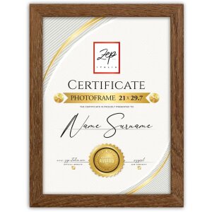 ZEP houten certificaat frame bruin 29,7x42 cm DIN A3