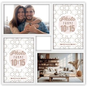 ZEP MDF lijst Bari Wit voor 4 fotos 10x15 cm