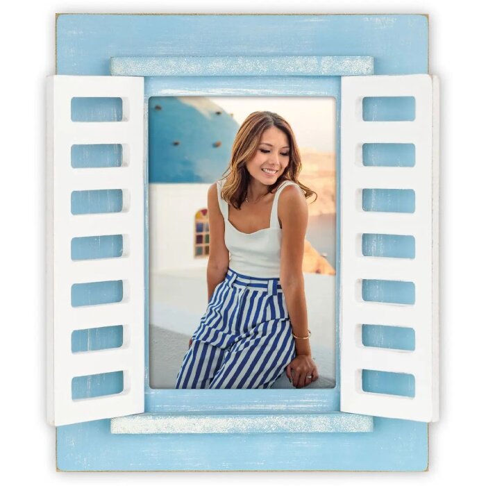 ZEP Houten fotolijst Procida Blauw 10x15 cm met luiken