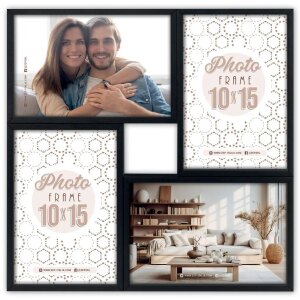 ZEP MDF lijst Bari zwart voor 4 fotos 10x15 cm