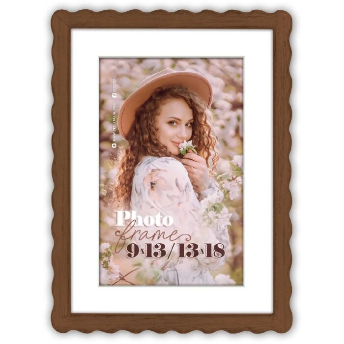 ZEP Houten fotolijst Lione Bruin 20x30 cm met passe-partout 15x20 cm