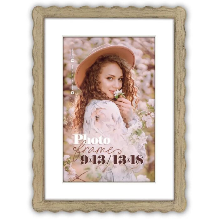 ZEP Houten fotolijst Lione Nature 13x18 cm met passe-partout 9x13 cm
