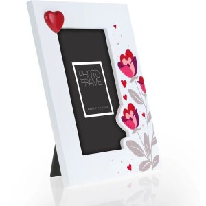 ZEP Houten fotolijst Giselle 13x18 cm wit hart bloemen