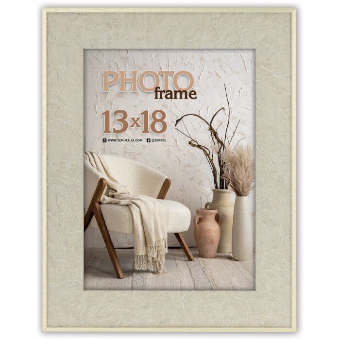 ZEP fotolijst Colmar grijs 30x40 cm polystyreen houtlook wandmontage