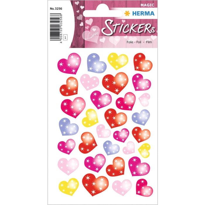 herma decoratieve etiketten magic dot hartjes, folie 1 vel