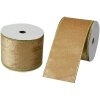Clayre & Eef LI0128GO Lint Beige-Goud 6,3 cm x 5 m