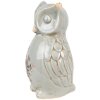 Clayre & Eef Decoratieve Uil Keramiek Grijs Roze 13x12x22 cm Landelijke Stijl Vintage