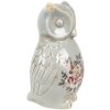 Clayre & Eef Decoratieve Uil Keramiek Grijs Roze 13x12x22 cm Landelijke Stijl Vintage
