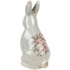 Clayre & Eef Decoratief Konijn Keramiek Grijs Roze 16x12x27 cm Landelijke Stijl