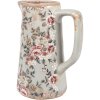 Clayre & Eef Decoratiekan Landelijke Stijl Kan Grijs Roze 16x11x20 cm
