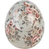 Clayre & Eef 6CE1972L Decoratie Ei Keramiek Grijs Roze Wit Ø 14x16 cm