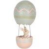 Clayre & Eef Decoratie Konijn Luchtballon Beige Blauw Ø 12x25 cm