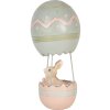 Clayre & Eef Decoratie Konijn Luchtballon Beige Blauw Ø 12x25 cm