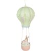 Clayre & Eef Decoratieve Hanger Konijn Luchtballon Beige Groen Ø14x34cm
