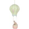 Clayre & Eef Decoratieve Hanger Konijn Luchtballon Beige Groen Ø14x34cm