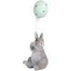 Clayre & Eef Decoratief Konijn met Ballon Grijs 7x6x18 cm Paasdecoratie landelijke stijl