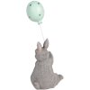 Clayre & Eef Decoratief Konijn met Ballon Grijs 7x6x18 cm Paasdecoratie landelijke stijl