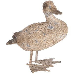 Clayre & Eef Decoratieve Eend Grijsbruin Polyresin...