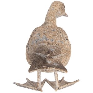 Clayre & Eef Decoratieve Eend Grijsbruin Polyresin 22x15x21 cm