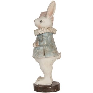 Clayre & Eef Decoratief Konijn Landelijke Stijl Beige Blauw 11x10x28 cm Polyresin
