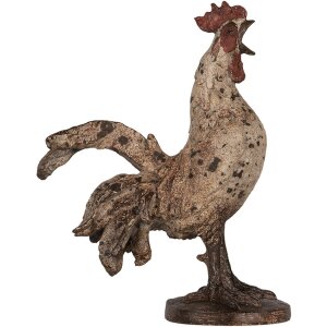 Clayre & Eef 6PR5481 Decoratieve Haan Beige Bruin 26x13x33 cm Polyresin