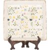 Clayre & Eef Decoratief bord 22x22 cm Beige vintage keramiek bloemenpatroon