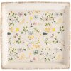 Clayre & Eef Decoratief bord 22x22 cm Beige vintage keramiek bloemenpatroon