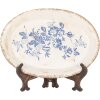 Clayre & Eef 6CE2020 Decoratiebord Beige-Blauw 25x18x3 cm