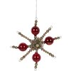 Clayre & Eef 65992 Kersthanger rood zilverglas 18x3x18 cm landelijke stijl