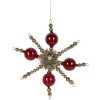Clayre & Eef 65992 Kersthanger rood zilverglas 18x3x18 cm landelijke stijl