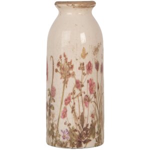 Clayre & Eef 6CE2029 Keramische Vaas Beige Roze Groen...