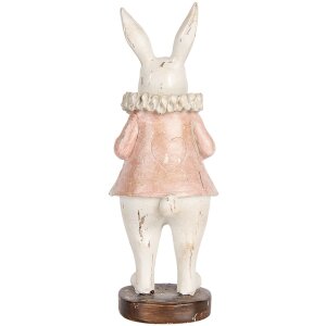 Clayre & Eef Decoratief Konijn Vintage Paasdecoratie Beige Roze 11x10x29 cm