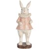 Clayre & Eef Decoratief Konijn Vintage Paasdecoratie Beige Roze 11x10x29 cm