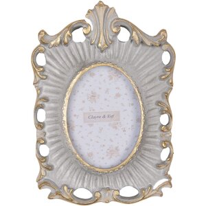 Clayre & Eef 2F1219 Fotolijst Grijs Goud 12x16 cm...