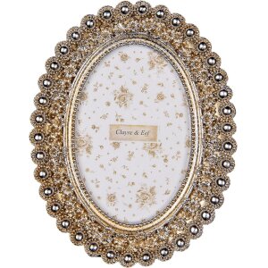 Clayre & Eef 2F1252 Fotolijst Zilver 10x15 cm Ovaal...