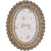 Clayre & Eef 2F1252 Fotolijst Zilver 10x15 cm Ovaal Vintage Plastic Glas