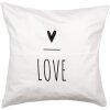 Clayre & Eef BHS21 Kussenhoes 45x45 cm Wit Zwart Landelijke Stijl Polyester