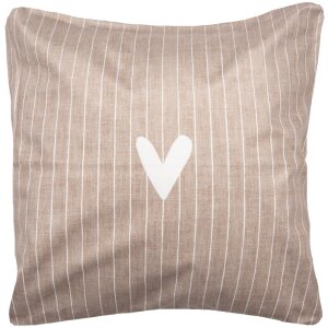 Clayre & Eef BHS22 Kussenhoes 45x45 cm Bruin Wit...