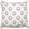 Clayre & Eef Kussenhoes 45x45 cm Zwart Wit Smiley Design Polyester