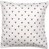 Clayre & Eef BHS24-3 Kussenhoes 45x45 cm Wit Zwart Hart Motief