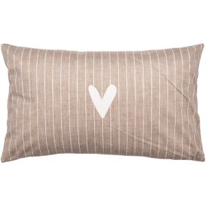 Clayre & Eef Kussenhoes 30x50 cm Bruin Wit Landelijke...