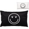 Clayre & Eef BHS36-3 Kussenhoes 30x50 cm Zwart Wit Smiley Motief