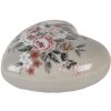 Clayre & Eef Decoratief Hart Keramiek Grijs Roze 11x11x4 cm Landelijke Stijl