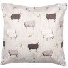 Clayre & Eef NSF22 Kussenhoes 45x45 cm Beige Bruin Landelijke Stijl Schaap