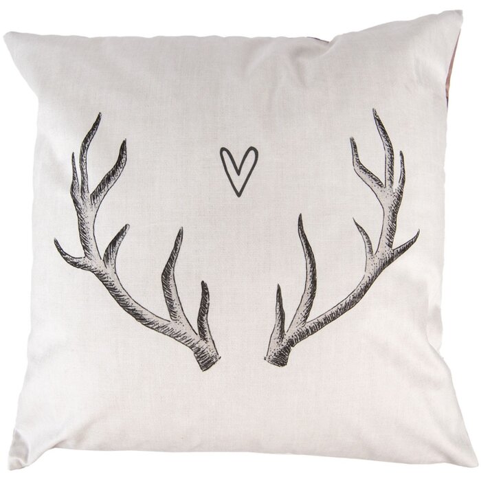 Clayre & Eef NWV20-1 Kussenhoes 45x45 cm Beige Bruin Landelijke stijl