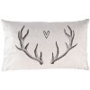 Clayre & Eef Kussenhoes 30x50 cm Beige Bruin Geweien Motief Landelijke Stijl