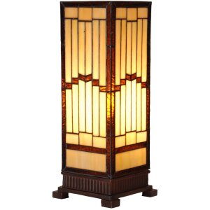 LumiLamp 5LL-6358 Tiffany Tafellamp Beige Bruin...