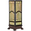 LumiLamp 5LL-6358 Tiffany Tafellamp Beige Bruin 17x17x44cm E27 Glas Polyresin