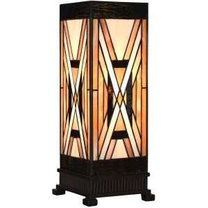LumiLamp 5LL-6359 Tiffany Tafellamp Bruin Beige 17x17x44...